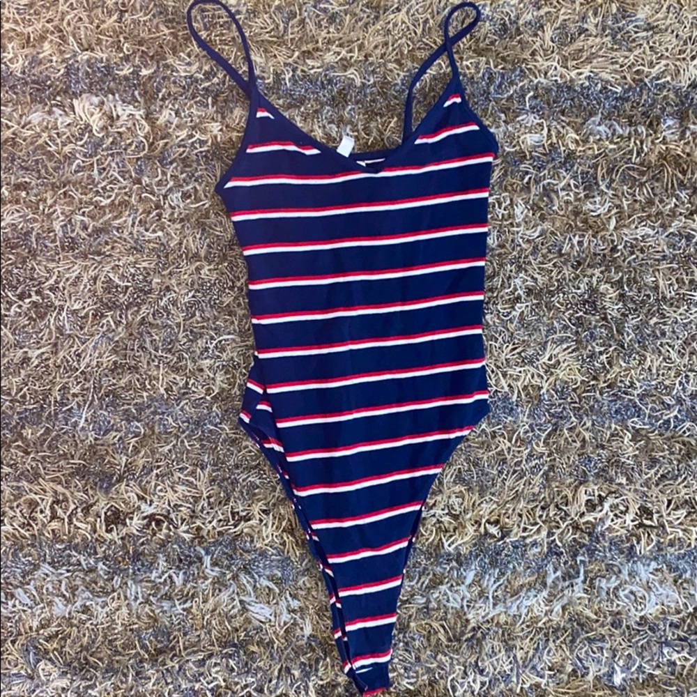 Red/white and blue body suit